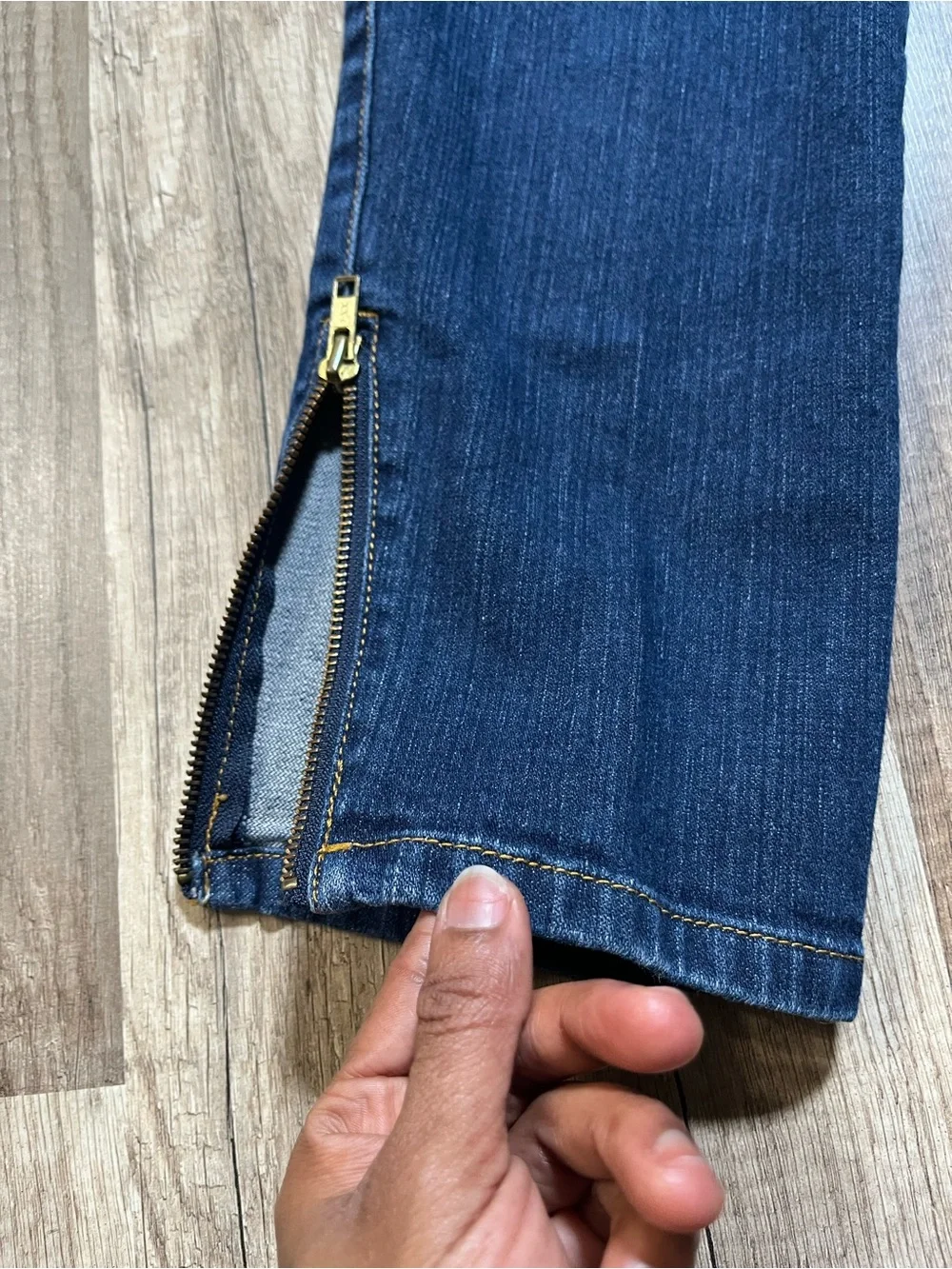 Michael Kors Petite Dark Wash Jeans with Ankle Zips, Size 2P